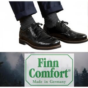 Finn Comfort Men Dress Shoes Germany LaceUp Black Patent 7